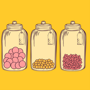 糖果罐子卡通玻璃糖果罐照片