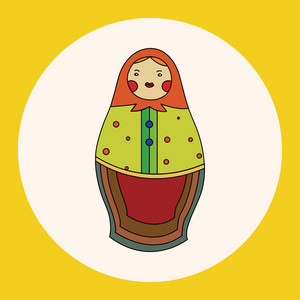 娃，俄罗斯传统的木制娃娃 矢量模式 ele