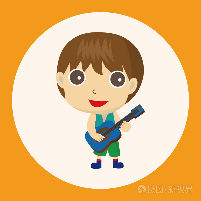 字符的音乐家主题元素图标元素