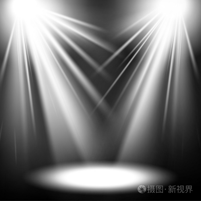 两面闪闪发光的白色落雪花的光暗背景上