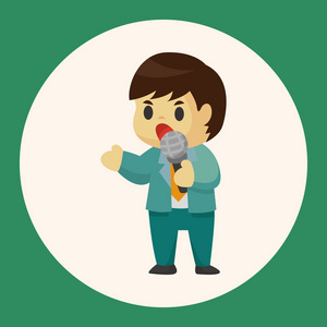 主题演讲商人发表演讲主题元素照片