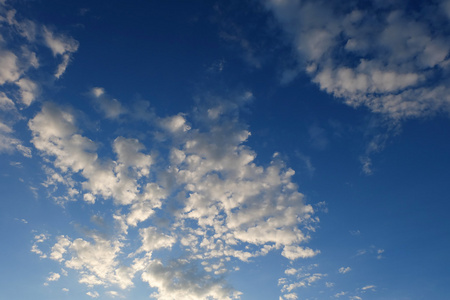 蓝蓝的天空，云层密布，天气晴朗天空背景