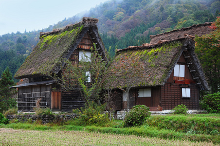 日本传统的房子，在白川乡