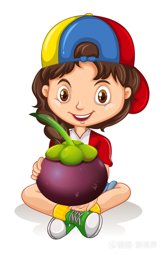 小女孩控股山竹果