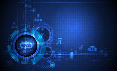 蓝色的计算机主板的电路板背景图片