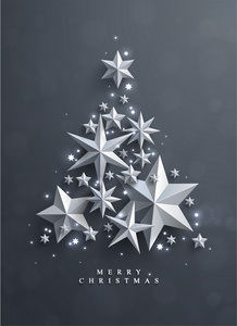 圣诞节树制成的纸星星