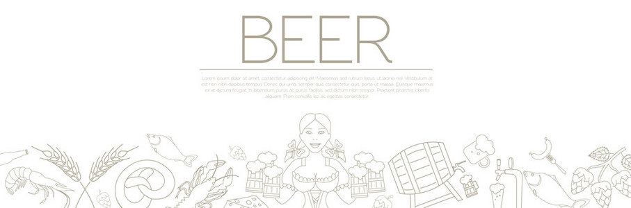 啤酒的图形设计。横幅 海报