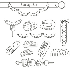 香肠图标集合
