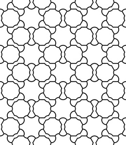 矢量现代无缝几何图案原子黑白a