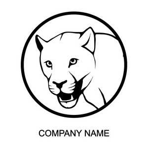 黑豹徽标和公司名称的地方