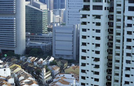 在新加坡市现代摩天大楼