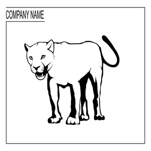 黑豹徽标和公司名称的地方照片