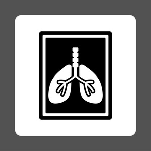 肺部 x 光照片圆角的方形按钮