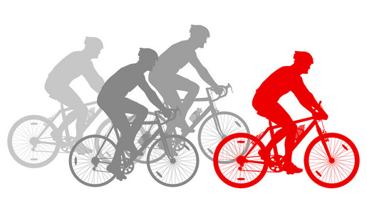 自行车自行车自行车剪影组运动员矢量背景