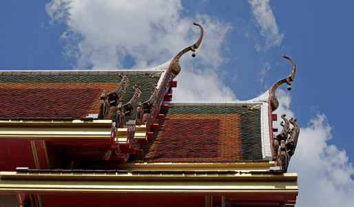 山墙先端上寺庙屋顶