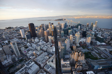 旧金山市中心的鸟瞰图