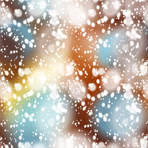 七彩模糊背景与雪覆盖，无缝