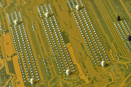 焊点线条和现代电路板焊点照片
