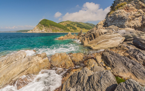 海 岩石 山