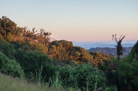 在山风景日出