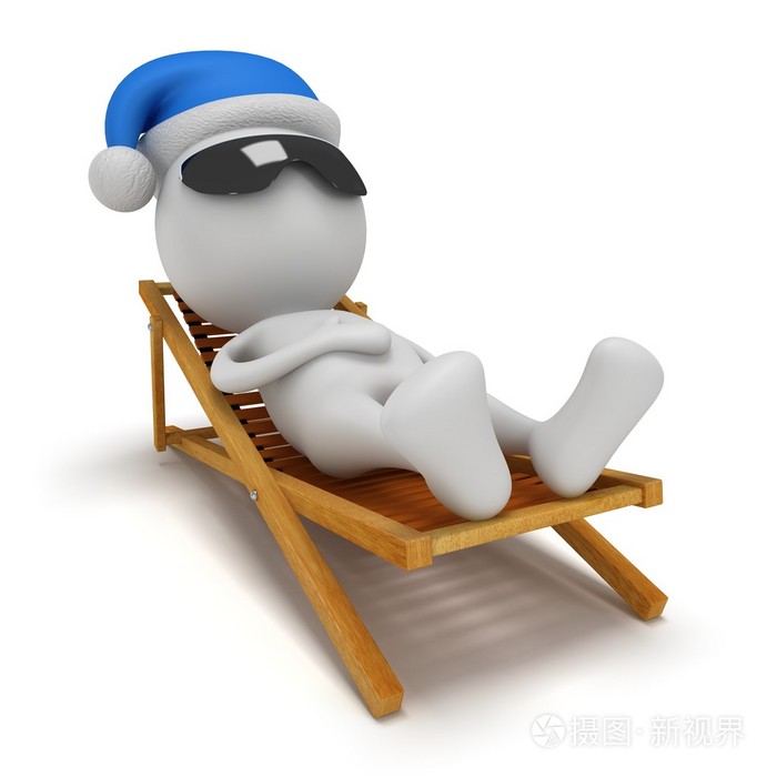 3d 圣诞老人在躺椅上休息照片-正版商用图片1kxrcd-摄图新视界