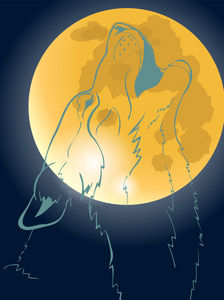 对着月亮嚎叫图片