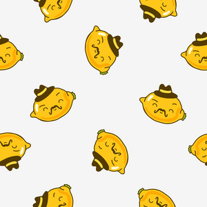 无缝矢量模式的黄色柠檬