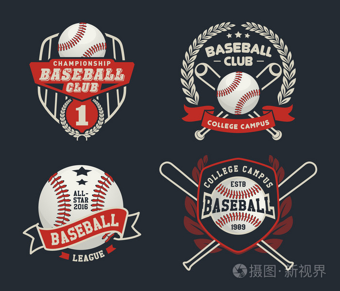 棒球徽章标志设计适合标志, 徽章, 旗帜, 会徽, 标签, 徽章和 t 恤