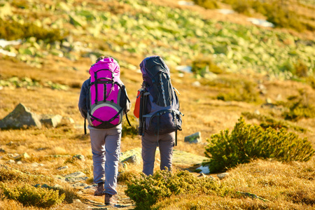 在喀尔巴阡山的徒步旅行