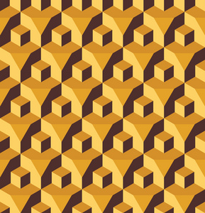 矢量现代无缝彩色几何立方体棱镜模式, 抽象的几何背景色, 枕多彩多姿