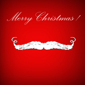 矢量圣诞老人胡子和祝贺。图标。问候卡片 Eps