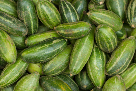 条纹的蔬菜条纹的黄瓜.印度的黄瓜.蔬菜市场照片