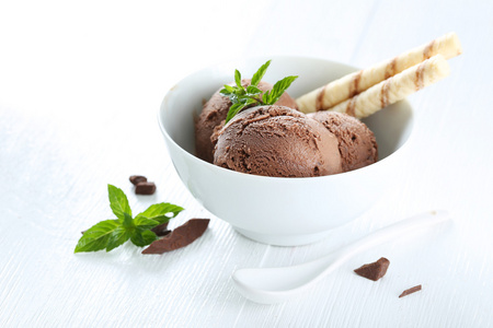 碗甜甜的巧克力冰淇淋