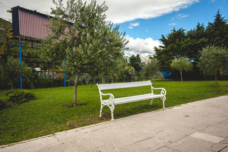 凝视 公园 自然 长凳 闲暇 欧洲 家具 空的 十月 秋天