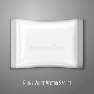空白白色扁平塑料袋隔离灰色