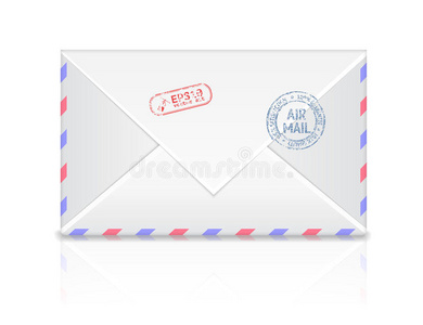 航空信封上有独立邮票