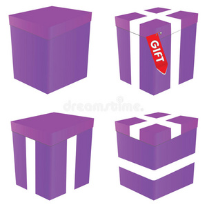 紫色礼盒插图