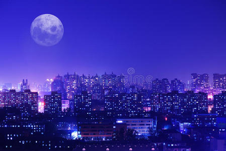 一座城市的万家灯火照片