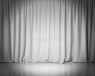 幕布打开白色舞台幕布,背景照片