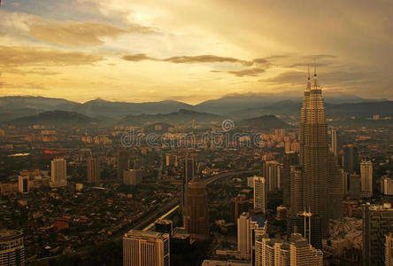 吉隆坡日落景色