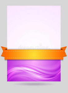 橙色丝带波浪形传单设计