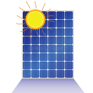 带太阳矢量图的太阳能电池板