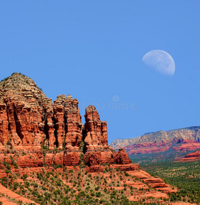 岩石 形成 亚利桑那州 杰出的 风景 天空 月亮 自然 索诺拉
