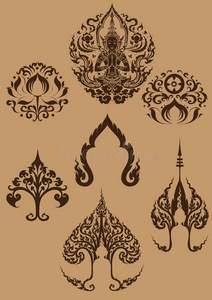 泰国美术符号集eps10照片