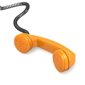 橙色电话接收器