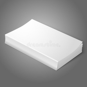 现实白色空白软封面书。隔离开