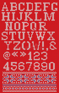 背景为斯堪的纳维亚风格的圣诞针织字体