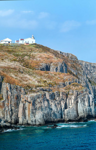 安全 场景 海岸线 小海湾 灯塔 方向 旅行 海湾 海洋