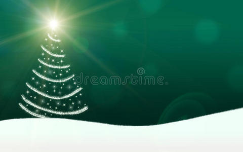 圣诞树上的星星闪闪发光