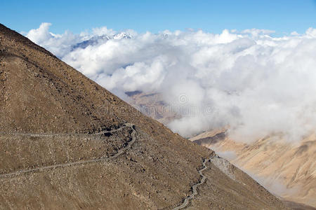 沿玛纳利莱赫公路的喜马拉雅山。印度